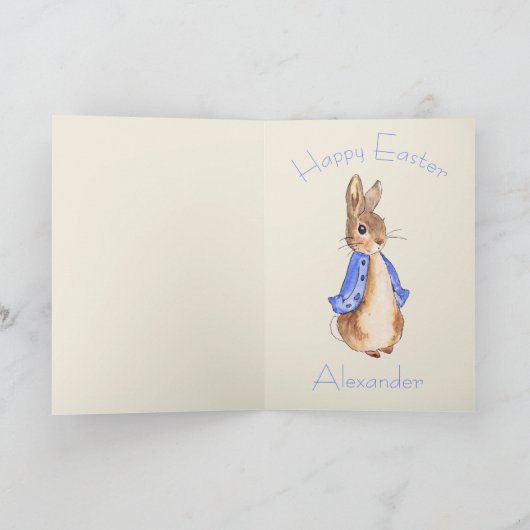 Personaliseer Peter het konijn Gelukkig Pasen Kaart (Binnen)