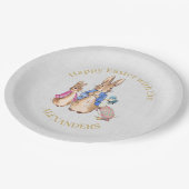 Personaliseer Peter het konijn Gelukkig Pasen Papieren Bordje (Gekanteld)