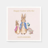 Personaliseer Peter het konijn Gelukkig Pasen Servet (Voorkant)