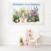 Personaliseer Peter in een pot Eerste Verjaardagsf Spandoek (Insitu)