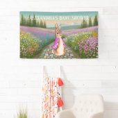 Personaliseer Peter konijn Baby shower Spandoek (Insitu)