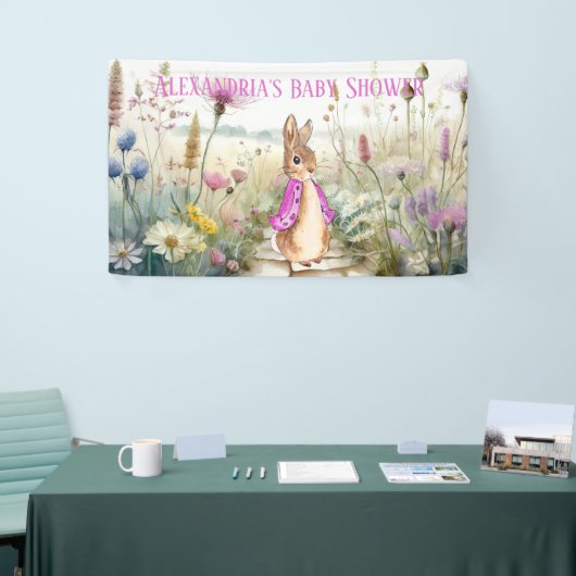 Personaliseer Peter konijn Baby shower Spandoek (Beurs)
