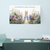 Personaliseer Peter konijn Baby shower Spandoek (Beurs)