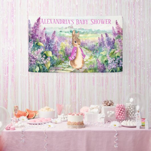 Personaliseer Peter konijn Baby shower Spandoek (Feest)