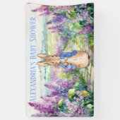 Personaliseer Peter konijn Baby shower Spandoek (Verticaal)