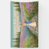 Personaliseer Peter konijn Baby shower Spandoek (Verticaal)