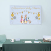 Personaliseer Peter rabbit Baby shower Tuinbord Spandoek (Beurs)