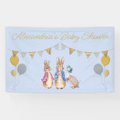 Personaliseer Peter rabbit Baby shower Tuinbord Spandoek (Horizontaal)