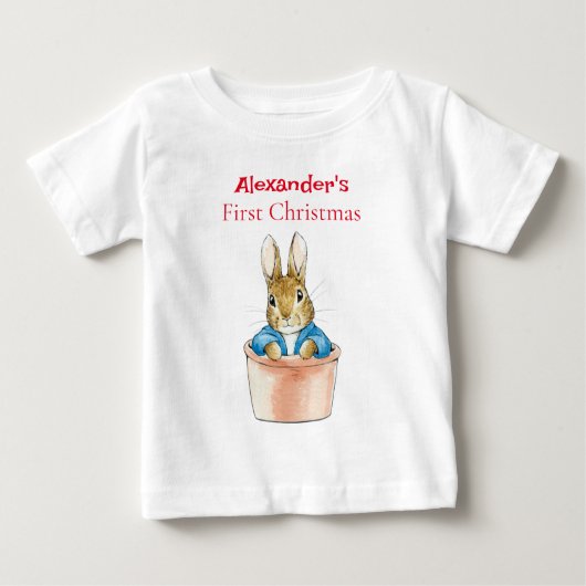 Personaliseer Peter the Rabbit Sitting Plant Pot (Voorkant)