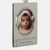 Personaliseer Photo Framed Ornament Verzilverd Banner Ornament (Rechts)
