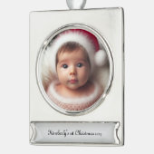 Personaliseer Photo Framed Ornament Verzilverd Banner Ornament (Links)