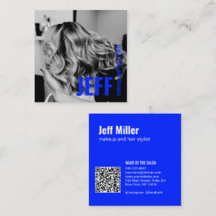 Personaliseer Photo Minimalist Haarstylist Salon Vierkante Visitekaartje