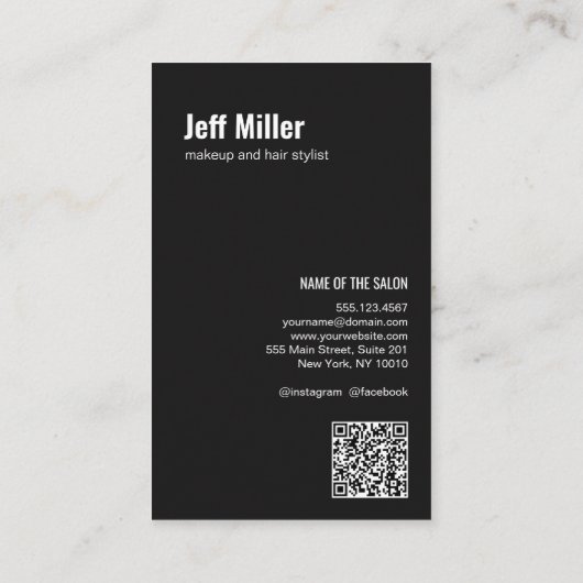 Personaliseer Photo Minimalist Haarstylist Salon Visitekaartje (Achterkant)