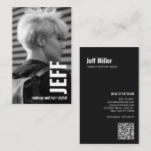 Personaliseer Photo Minimalist Haarstylist Salon Visitekaartje (Voorkant / Achterkant)