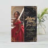 Personaliseer Photo Prom Verstuur Elegant Afstuder Kaart (Staand voorkant)