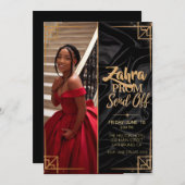 Personaliseer Photo Prom Verstuur Elegant Afstuder Kaart (Voorkant / Achterkant)