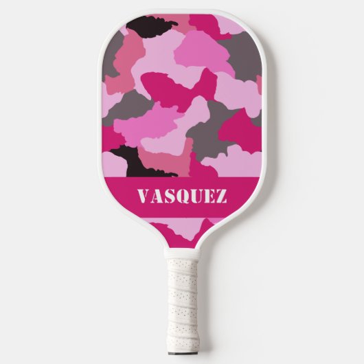 Personaliseer Pink Camo | roze camouflage Pickleball Paddle (Voorkant)