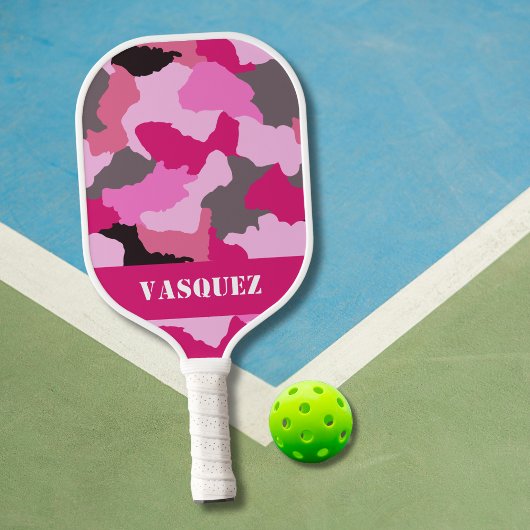 Personaliseer Pink Camo | roze camouflage Pickleball Paddle