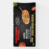 Personaliseer Pizza Shop Business Groot Spandoek (Verticaal)