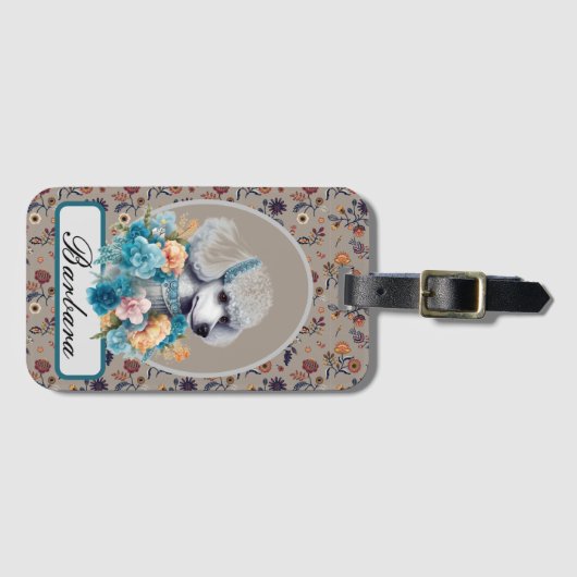 Personaliseer poedel bagagelabel (Voorkant (horizontaal))