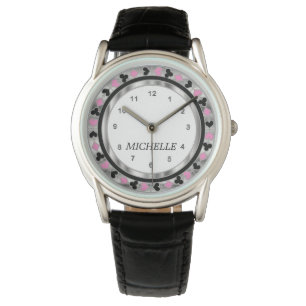 Personaliseer Poker Player - Sliver & Pink Horloge