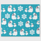 Personaliseer Polar Beer Cadeaupapier (Vlak)