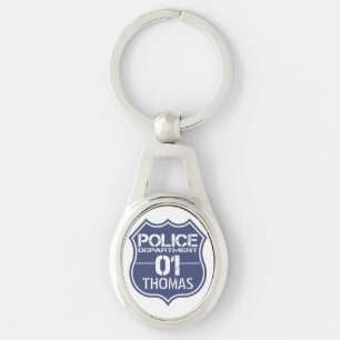 Personaliseer politieafdeling Shield 01 - Elke naa Sleutelhanger