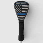 Personaliseer politiefunctionaris Thin Blue Line Golfheadcover (Voorkant)