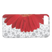 Personaliseer Polka Dot Red Daisy Case-Mate iPhone Case (Achterkant (Horizontaal))