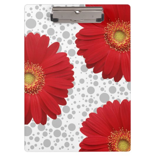 Personaliseer Polka Dot Red Daisy, verander de dot Klembord (Voorkant)