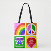 Personaliseer Pop Art Camper Van Life Tote Bag (Voorkant)