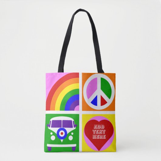 Personaliseer Pop Art Camper Van Life Tote Bag (Voorkant)