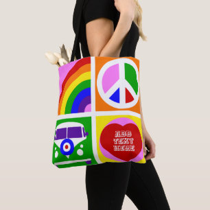 Personaliseer Pop Art Camper Van Life Tote Bag