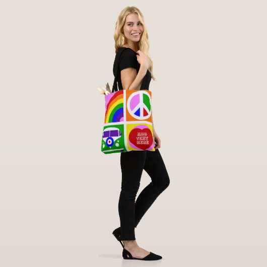Personaliseer Pop Art Camper Van Life Tote Bag (Op model)