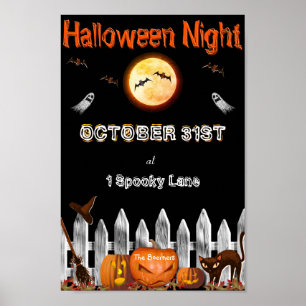 Personaliseer Poster van Halloween Spooky Porch