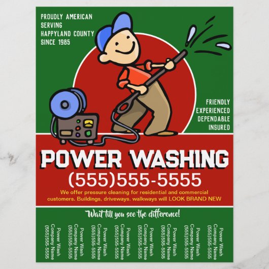 Personaliseer! Power Washing Pressure Cleaning Pro Flyer (Voorkant)