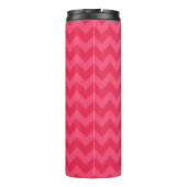 Personaliseer Preppy Pink Chevron Monogram Thermosbeker (Achterkant)