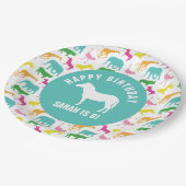 Personaliseer Preppy Zebra Safari Animal Birthday Papieren Bordje (Gekanteld)