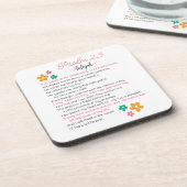 Personaliseer Psalm 23-NIV Bijbelse Schriftbloemen Bier Onderzetter (Linkerzijde)