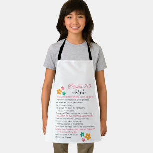 Personaliseer Psalm 23-NIV Bijbelse Schriftbloemen Schort