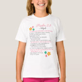 Personaliseer Psalm 23-NIV Bijbelse Schriftbloemen T-shirt (Voorkant)