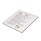 Personaliseer Psalm 23-NIV Bijbelse Schriftbloemen Tegeltje (Zijkant)