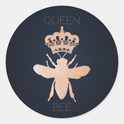 Personaliseer QUEEN BEE Roos Gold Gift Stickers (Voorkant)