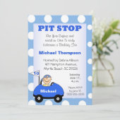 Personaliseer Race Car verjaardagsuitnodigingen Kaart (Staand voorkant)