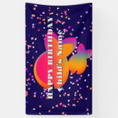 Personaliseer Rainbow Fish Kinder Happy Birthday Spandoek (Verticaal)
