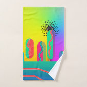 Personaliseer Rainbow Geo Coffee Cups Artsy Bad Handdoek (Handdoek)