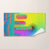 Personaliseer Rainbow Geo Coffee Cups Artsy Bad Handdoek (Handdoek)