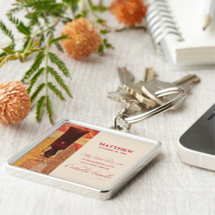Personaliseer, RCIA Felicitaties, Katholiek, Rood Sleutelhanger