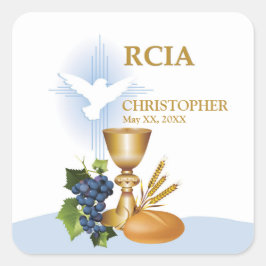 Personaliseer, RCIA Gefeliciteerd Katholiek Sacram Vierkante Sticker