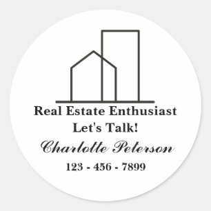 Personaliseer Realtor Vastgoed Ronde Sticker